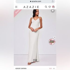 Azazie ivory dress, size A0, satara dress.
